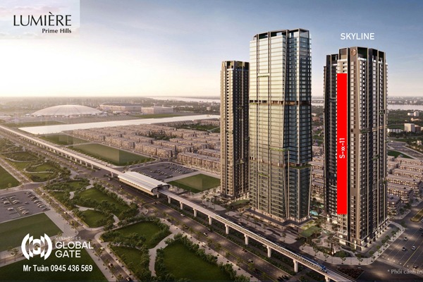 CĂN GÓC 11 TÒA SKYLINE (63m2 / 1NGỦ +1MR) LUMIÈRE PRIME HILLS CỔ LOA